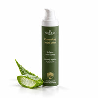 Ceramidový noční krém, 50 ml – kompozice s aloe vera na bílém pozadí