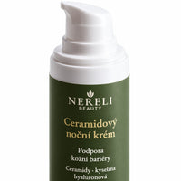 Ceramidový noční krém, 50 ml – detail obalu a etikety na bílém pozadí