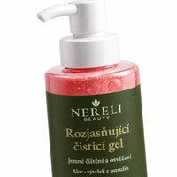 Čistící gel na obličej s aloe a ostružinovým extraktem, 145 ml – detail obalu a etikety na bílém pozadí