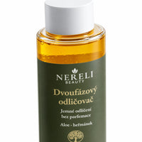 Dvoufázový odličovač bez parfemace, 100 ml – detail obalu a etikety na bílém pozadí
