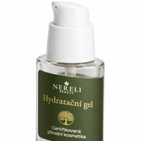 Hydratační gel s kyselinou hyaluronovou, 30 ml – detail obalu a etikety na bílém pozadí
