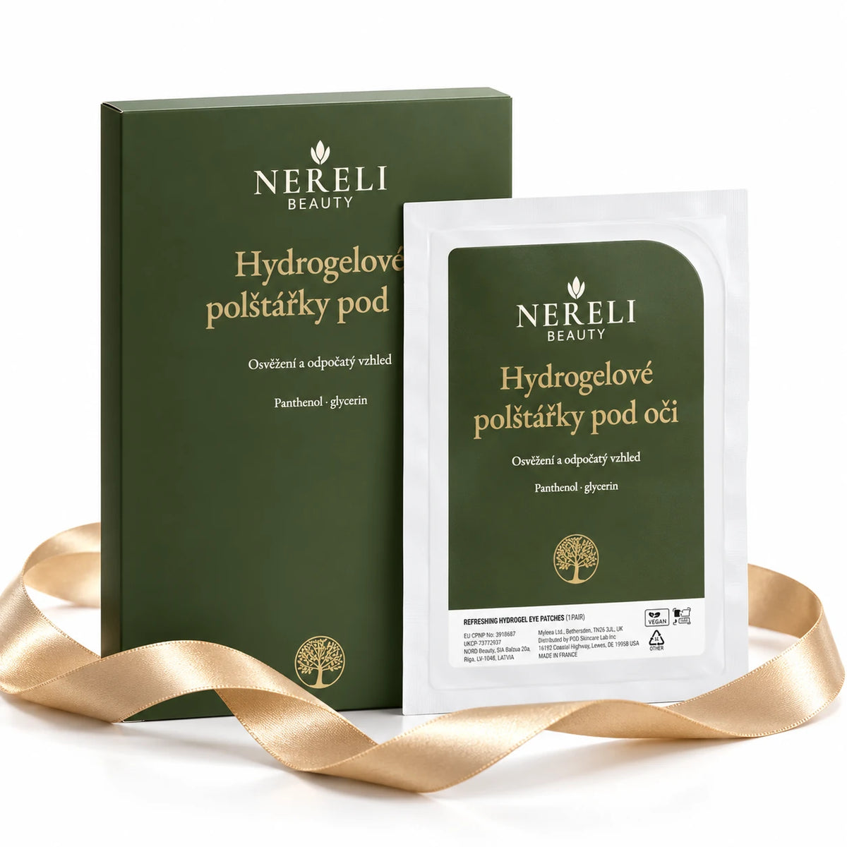 Hydrogelové polštářky pod oči s panthenolem NERELI, 7 párů