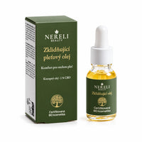 Konopný olej na pleť s 1 % CBD, 15 ml – produktový záběr 01 na bílém pozadí