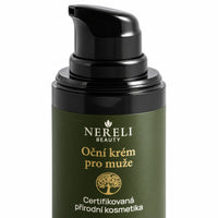 Oční krém pro muže, 15 ml – detail obalu a etikety na bílém pozadí