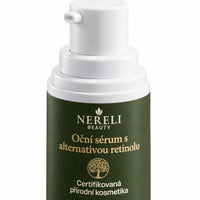 Oční sérum s přírodní alternativou retinolu, 15 ml – detail obalu a etikety na bílém pozadí