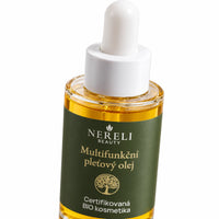 Olej na suchou pleť pro svěží vzhled, 30 ml – detail obalu a etikety na bílém pozadí