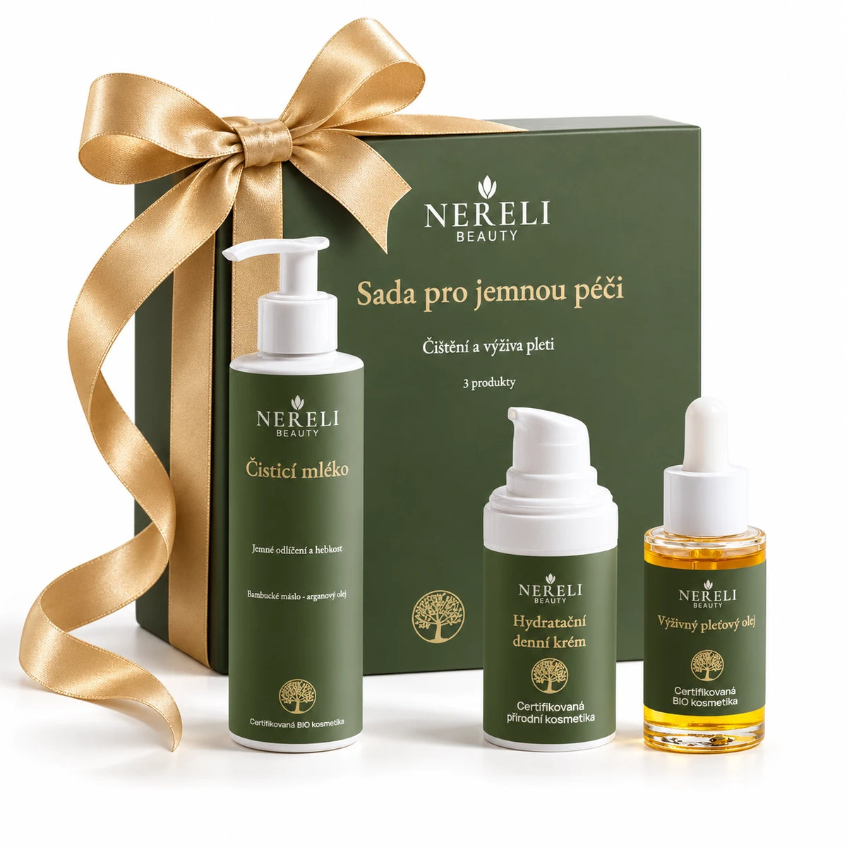 Sada pro jemné čištění a výživu pleti NERELI, 3 produkty