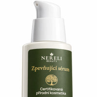 Sérum pro pevnější pleť, 30 ml – detail obalu a etikety na bílém pozadí