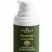 Zklidňující oční krém s CBD, 15 ml – detail obalu a etikety na bílém pozadí
